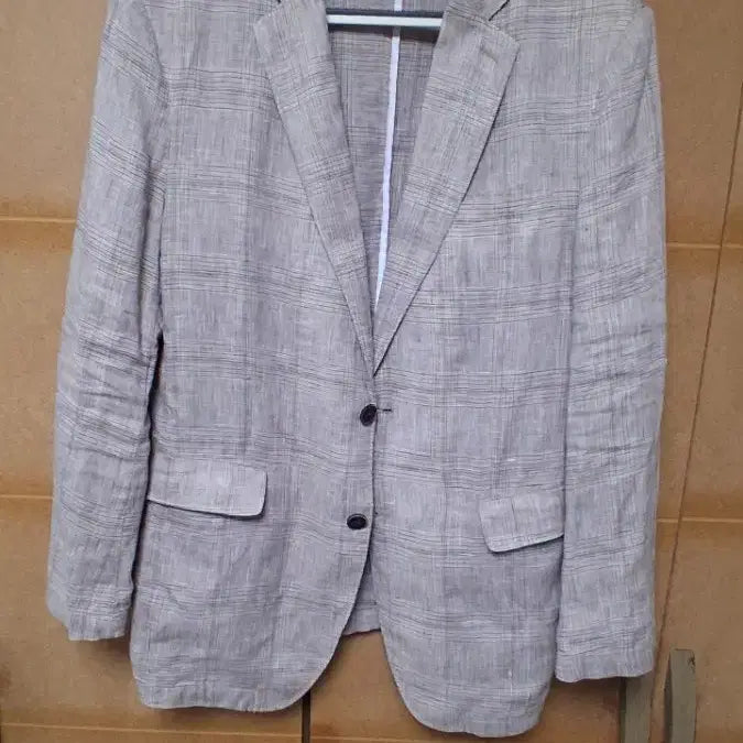 [BUNJANG] Linen Check Jacket XL / 린넨 체크 자켓XL