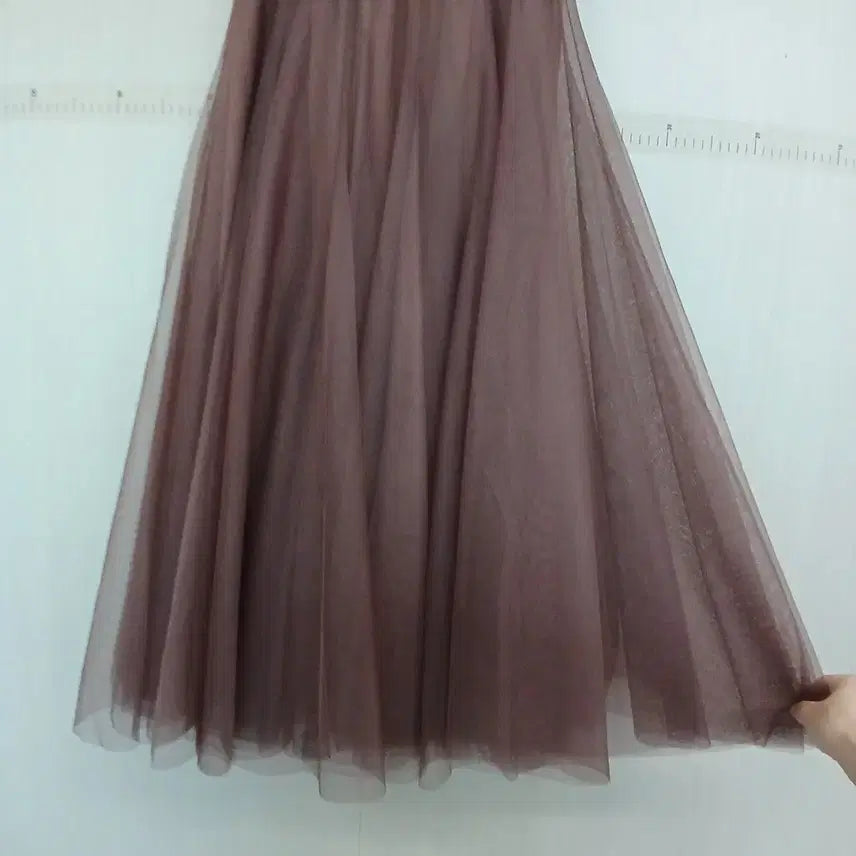 [BUNJANG] Brown Long Tulle Skirt / 브라운 롱 샤스커트