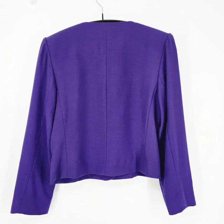 [BUNJANG] Yves Saint Laurent Purple Button Cropped Wool Jacket / 입생로랑 퍼플 버튼 크롭 자켓