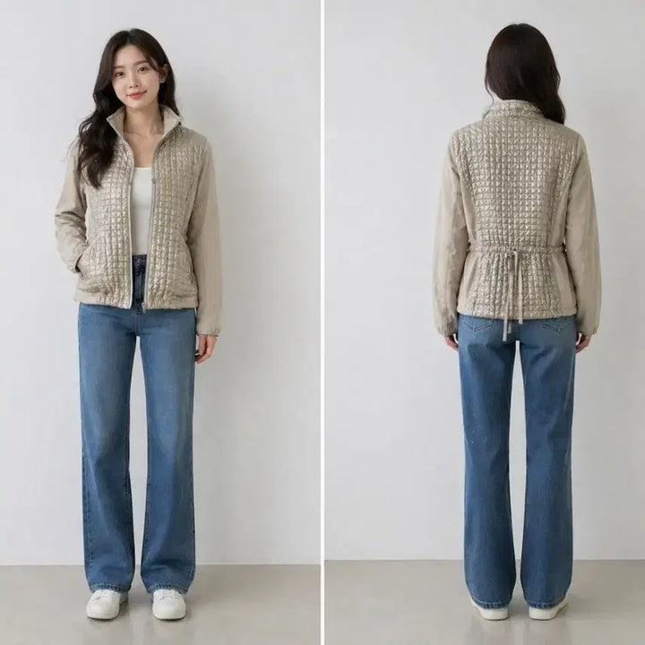 [BUNJANG] Elord Quilted Jacket Beige / 엘로드 퀼팅 자켓  베이지 66-77