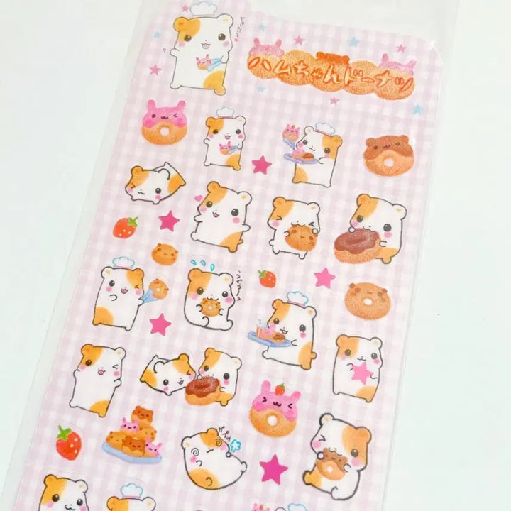 [BUNJANG] Heisei Hamster Donut Ham Sticker Set (3 Types) / 헤이세이 스티커 3종,햄스터 도넛햄 스티커