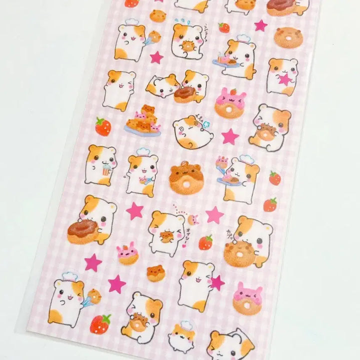 [BUNJANG] Heisei Hamster Donut Ham Sticker Set (3 Types) / 헤이세이 스티커 3종,햄스터 도넛햄 스티커