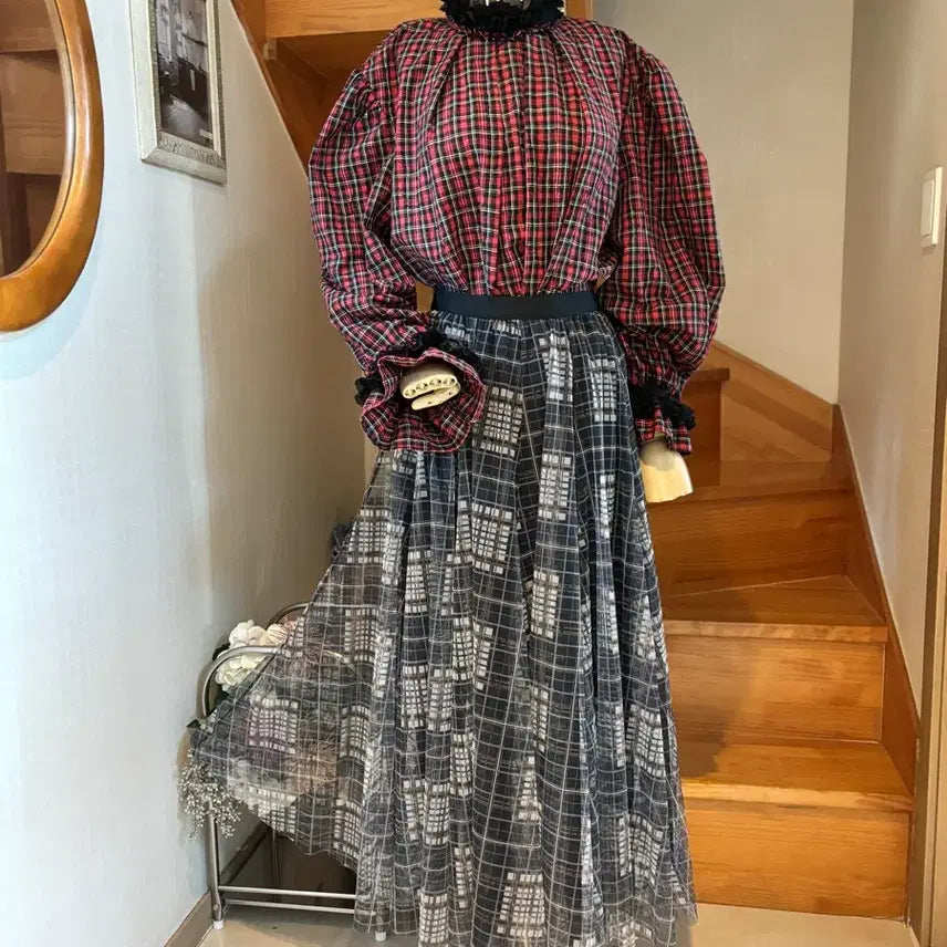 [BUNJANG] Lenic Check Pattern Long Skirt / Lenic 레닉스커트