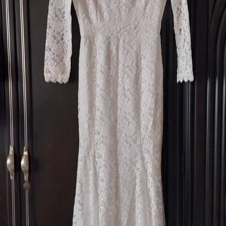 [BUNJANG] White Lace Long Dress / 화이트 레이스 롱 원피스
