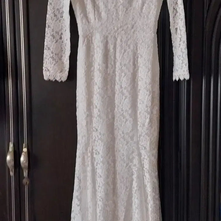 [BUNJANG] White Lace Long Dress / 화이트 레이스 롱 원피스