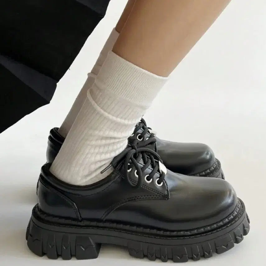 [BUNJANG] Black Platform Loafers / (새상품) 통굽 로퍼