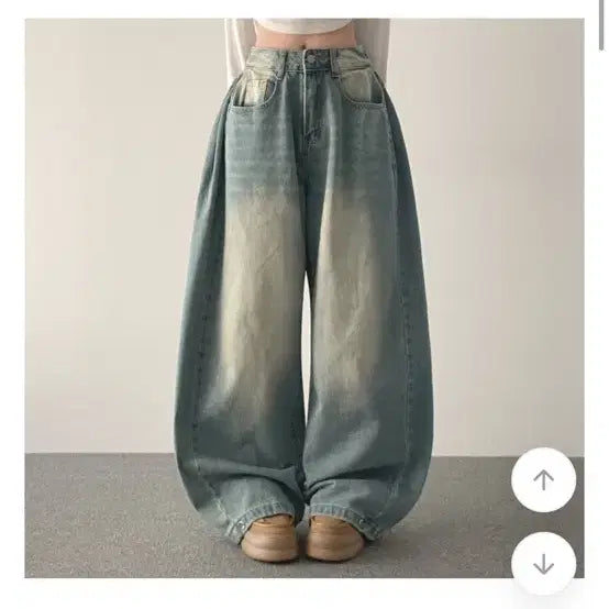 [BUNJANG] Ablie Wide Leg Jeans Light Wash / 에이블리 청바지