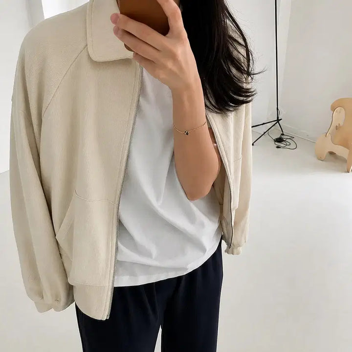 [BUNJANG] BEMUSE (VENUET) Collar Zip-Up Set / 비뮤즈(베뉴엣) 카라 집업 세트