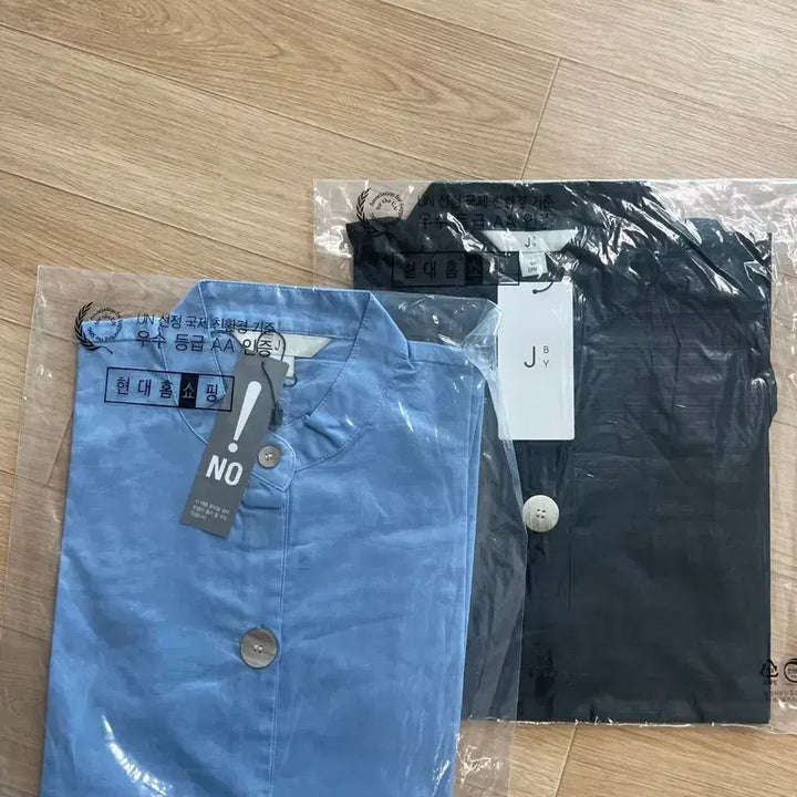 [BUNJANG] JYB Blue/Black Shirt Set - Size 90 / JYB 셔츠 블루/블랙 2장 새상품 90