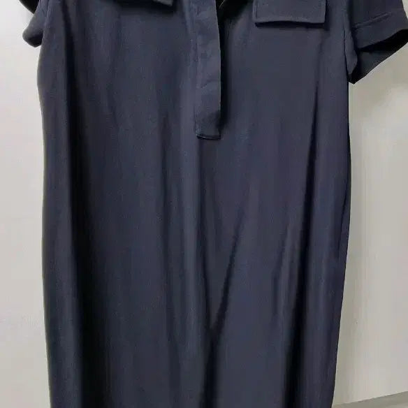 [BUNJANG] Time Navy Short Sleeve Collar Dress / 타임 네이비 반팔 카라 원피스
