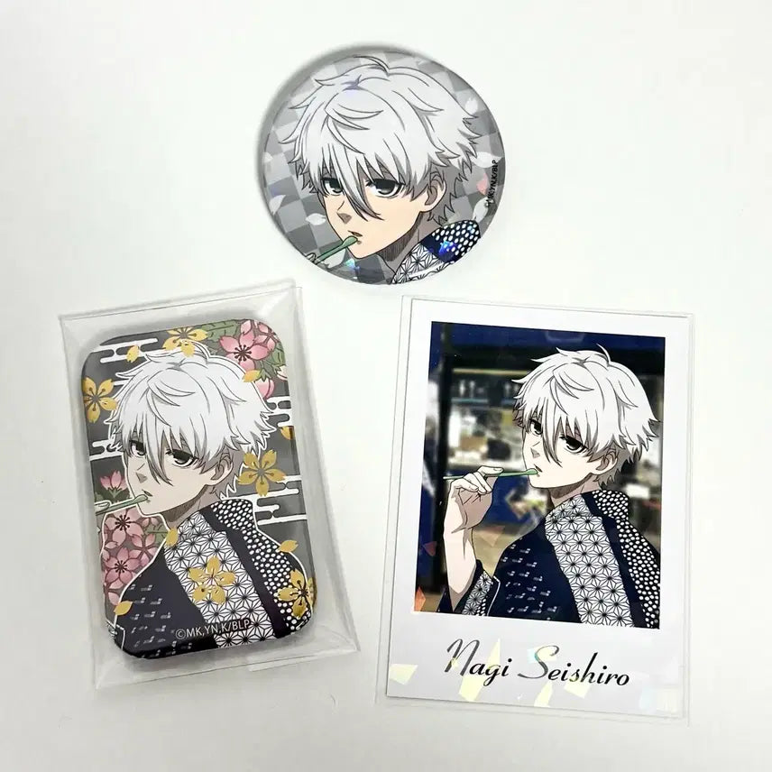 [BUNJANG] Blue Lock Nagi Seishiro Goods Bundle Set - Can Badge &amp; Card / 블루록 나기 세이시로 굿즈 캔뱃지 카드 일괄