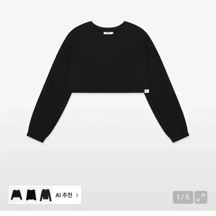 [BUNJANG] Glony Crop Long Sleeve Black / 글로니 크롭 롱슬리브 블랙