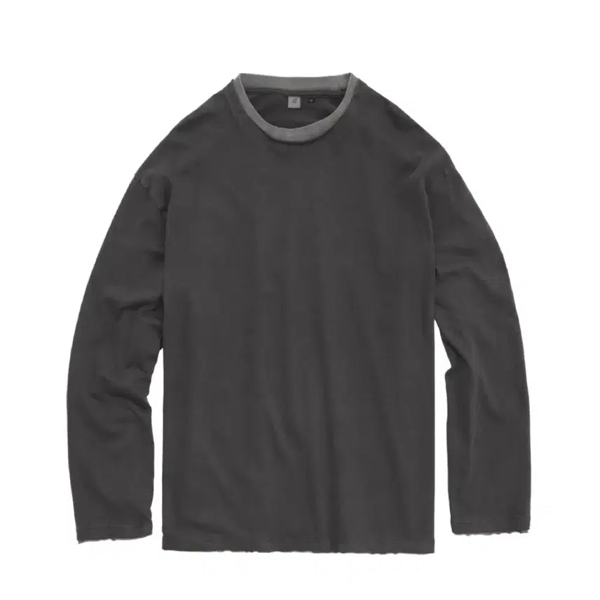 [BUNJANG] Politeru Layered Long Sleeve Charcoal Grey / [3] 폴리테루 레이어드 롱슬리브 차콜 그레이