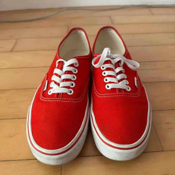 [BUNJANG] Vans Authentic Red Canvas Sneakers / Vans 반스 어센틱 레드 캔버스 스니커즈 270