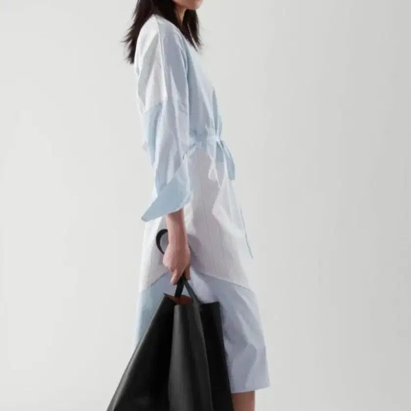 [BUNJANG] COS Blue Stripe Shirt Dress / COS 코스 블루 스트라이프 셔츠 원피스 S