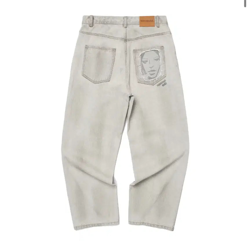 [BUNJANG] Wecanders Face Denim Pants - Grey (Size S) / 위캔더스 페이스 데님 팬츠 S 그레이