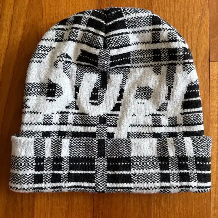 [BUNJANG] Supreme Black White Check Beanie / 슈프림 블랙 화이트 체크 비니