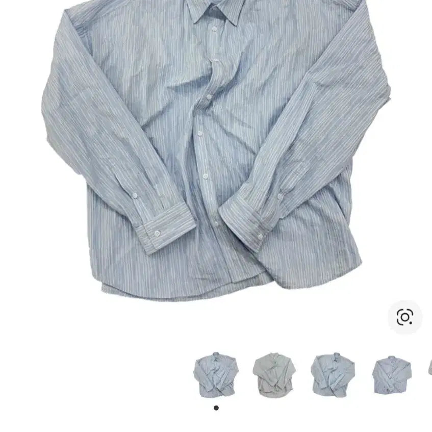 [BUNJANG] Nonnode String Tuck Stripe Shirt Sky Blue / (1)논노드 스트링 턱트 스트라이프 셔츠 스카이 블루