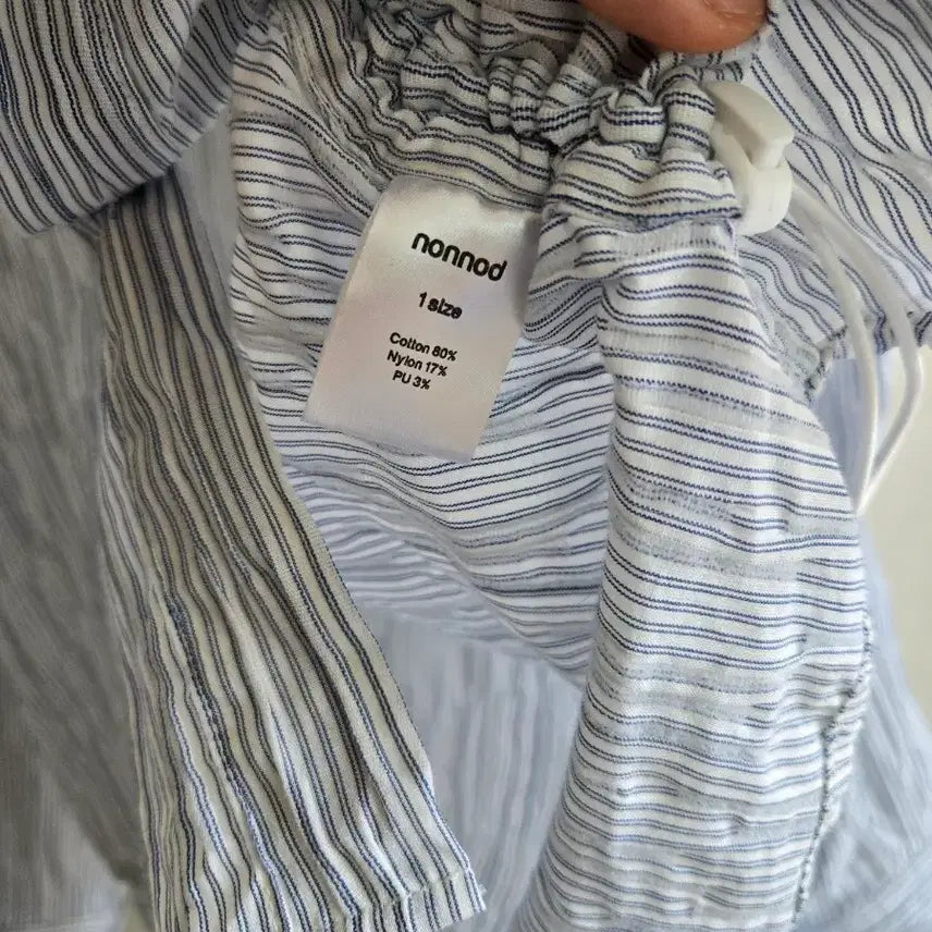 [BUNJANG] Nonnode String Tuck Stripe Shirt Sky Blue / (1)논노드 스트링 턱트 스트라이프 셔츠 스카이 블루