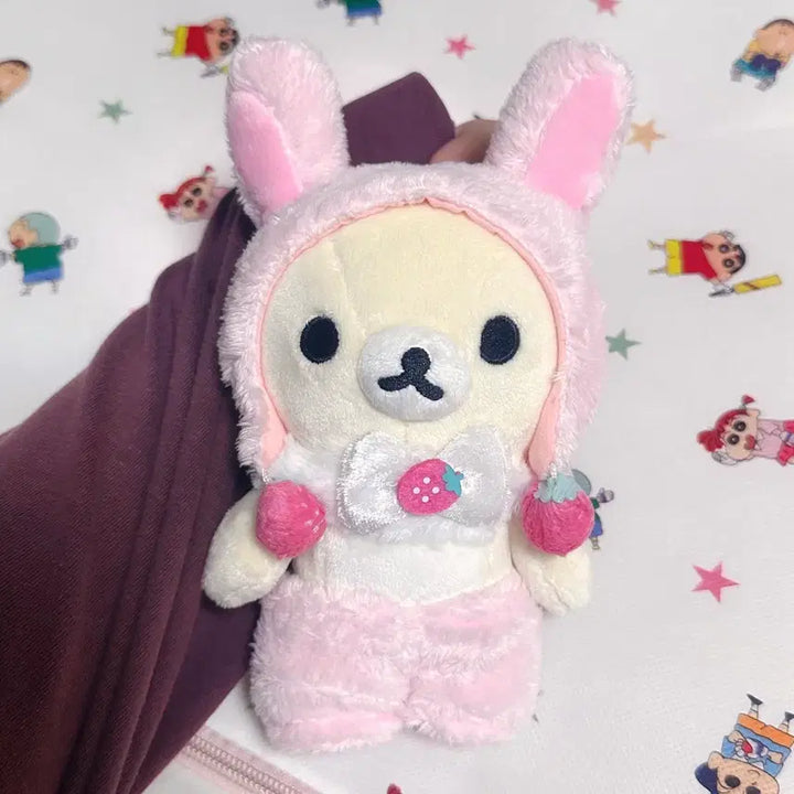 [BUNJANG] San-X Rilakkuma Strawberry Usagi Plush / [최저가]고전 우사기 딸기 토끼 코리락쿠마