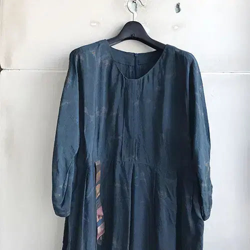[BUNJANG] Blue Premium Rayon Dress / 청색 고급인견 국산원피스-77.88/새거수준