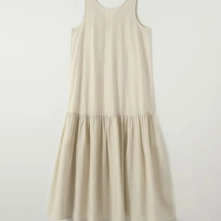[BUNJANG] Sies Ruffleneck Maxi Dress Cream / 시에 러플 헴 맥시 드레스 크림
