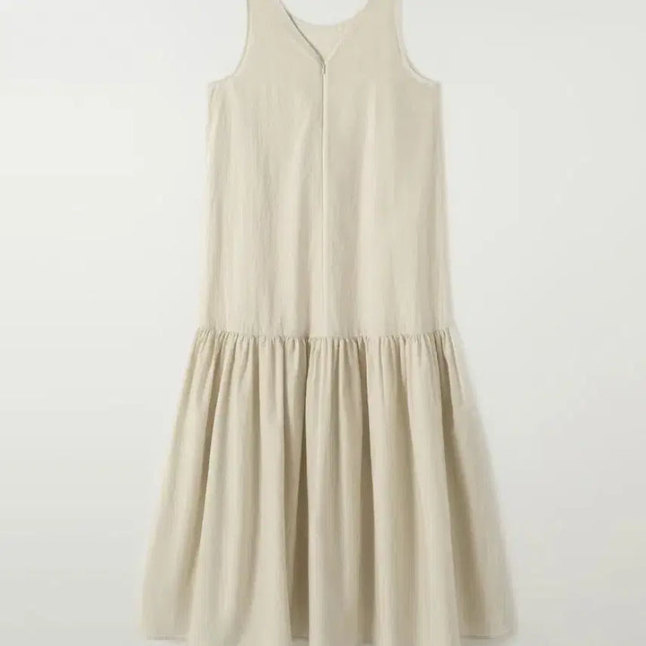 [BUNJANG] Sies Ruffleneck Maxi Dress Cream / 시에 러플 헴 맥시 드레스 크림