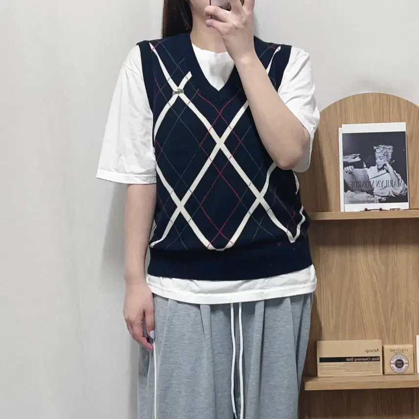 [BUNJANG] Lacoste Deep Navy Knit Vest (Size 95) / [정품] 라코스테 딥네이비 니트조끼 [ 95 ]