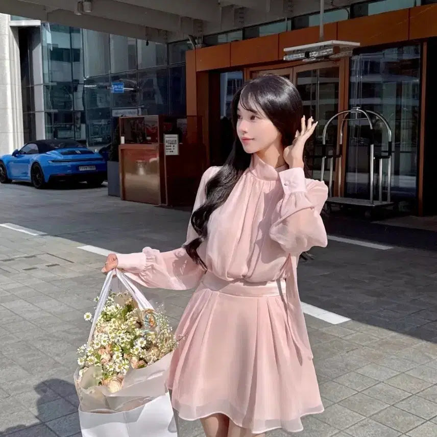 [BUNJANG] Mayyun Veil Silk Setup Sal Pink Mini S / 메이윤 베일 실크 셋업 살핑크 미니 S