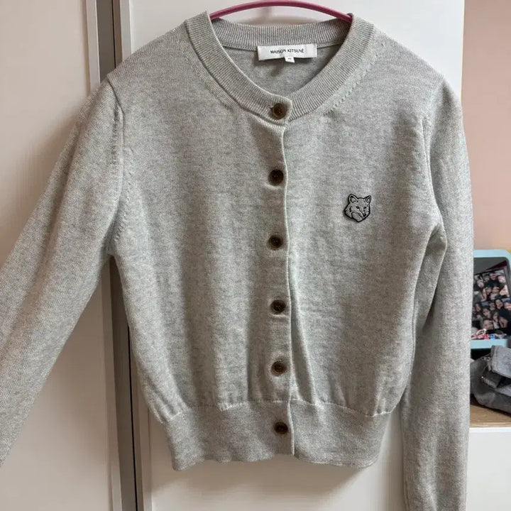 [BUNJANG] Maison Kitsuné Fox Patch Cardigan Grey XS / 메종키츠네 폭스 패치 가디건 그레이 xs