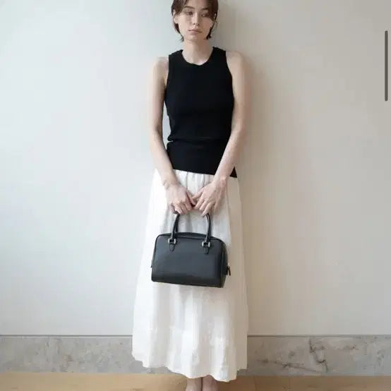 [BUNJANG] SEL SOP Black Leather Tote Bag / 셀솝 블랙 레더 토트백