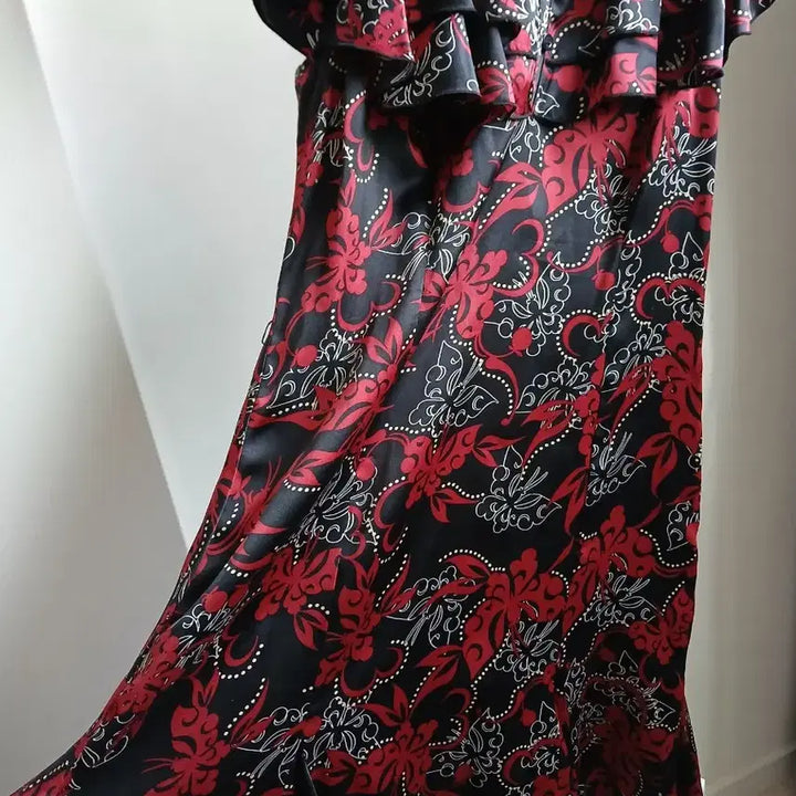 [BUNJANG] Luxury Silk Blend Floral Pattern Dress / 실크 원피스