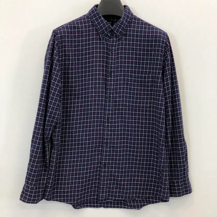 [BUNJANG] Uniqlo Button-Down Check Shirt Navy L / 유니클로 버튼다운 체크셔츠 L 네이비