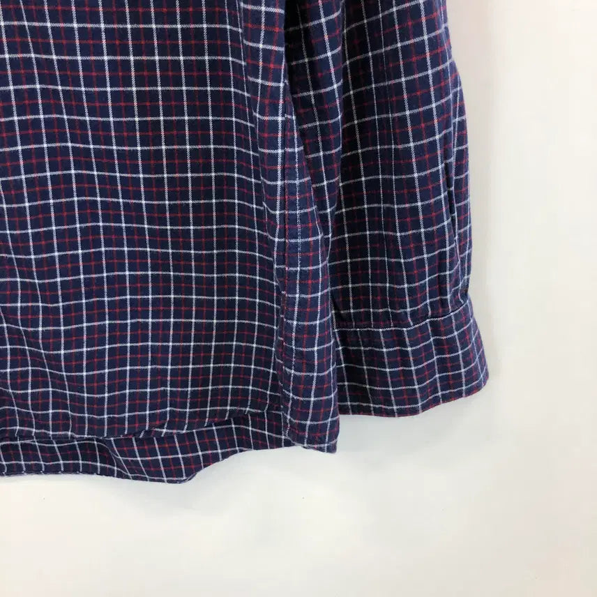 [BUNJANG] Uniqlo Button-Down Check Shirt Navy L / 유니클로 버튼다운 체크셔츠 L 네이비