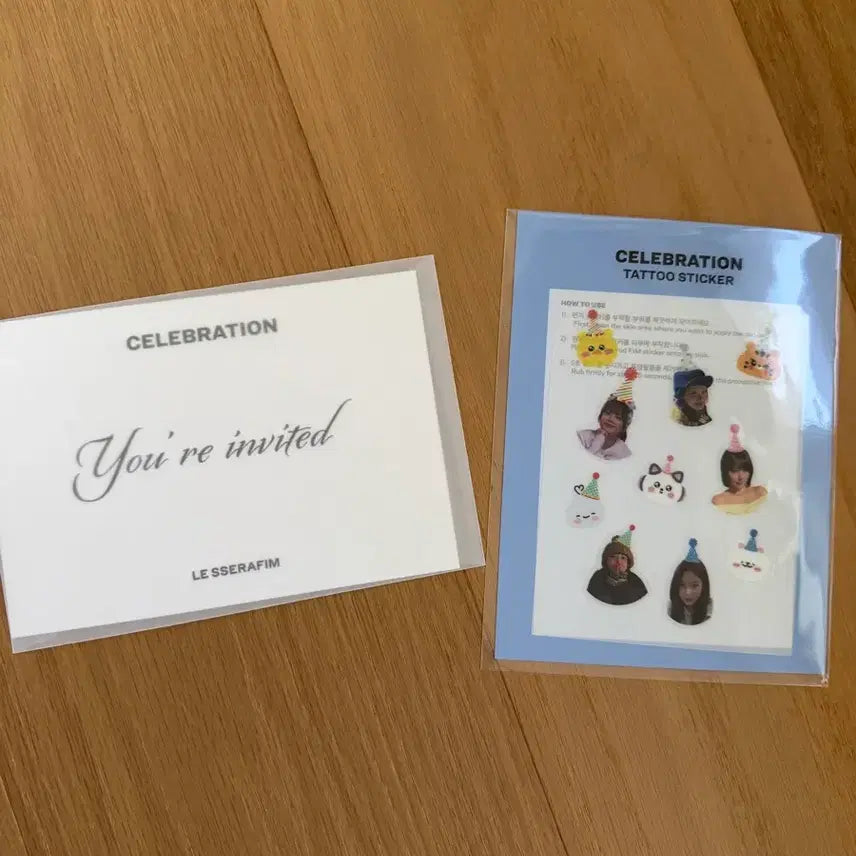 [BUNJANG] LE SSERAFIM Celebration Broadcast Postcard Sticker Set / 르세라핌 셀레브레이션 공방 엽서 스티커 세트