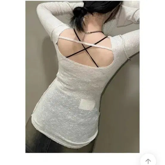 [BUNJANG] Kimis Back Slim Knit + Cross Strap Bralette Set / 키미스 백슬림 니트+크로스 스트랩 브라렛