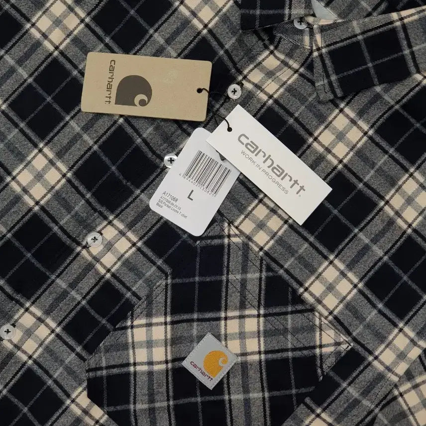 [BUNJANG] Carhartt WIP Check Pattern Nylon Polyester Shirt L / 칼하트 체크 플란넬 셔츠 M 새상품
