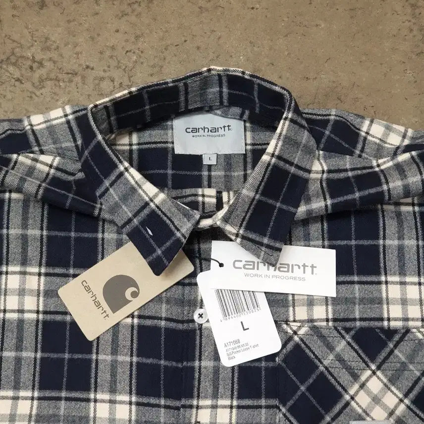 [BUNJANG] Carhartt WIP Check Pattern Nylon Polyester Shirt L / 칼하트 체크 플란넬 셔츠 M 새상품