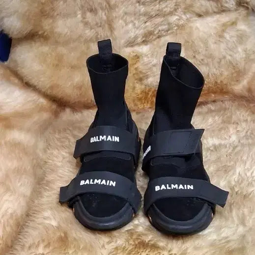 [BUNJANG] Balmain Black Strap Sandal Boots Women&