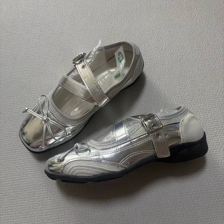 [BUNJANG] Silver Mary Jane Flats / 실버 메리제인 단화 구두 운동화