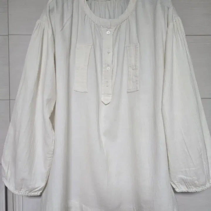 [BUNJANG] Premium Gauze Cotton Button Blouse / 고급 거즈면 단추 블라우스