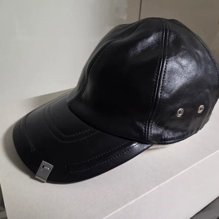[BUNJANG] Alyx Black Genuine Lambskin Leather Baseball Cap / 알릭스 Alyx 블랙 리얼 양가죽 볼캡