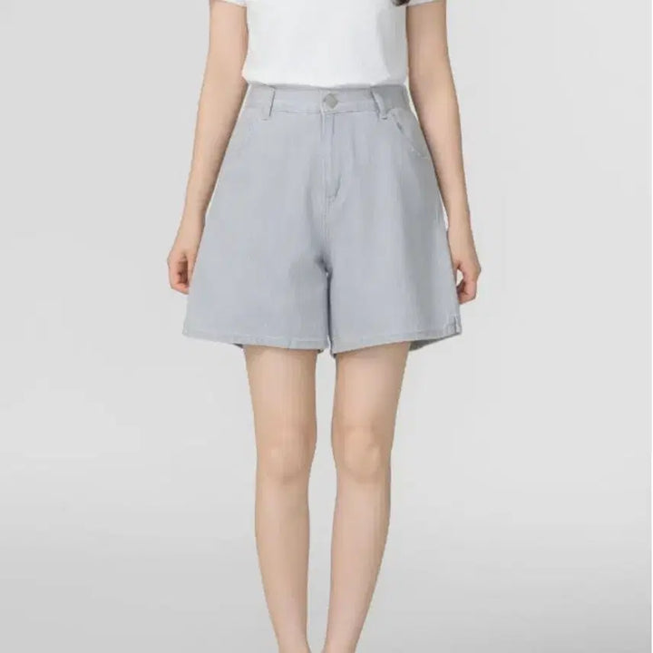 [BUNJANG] Linen Cotton Wide Banding Shorts (Light Grey/L) / 린넨 코튼 밴딩 와이드 반바지 (연그레이/M)