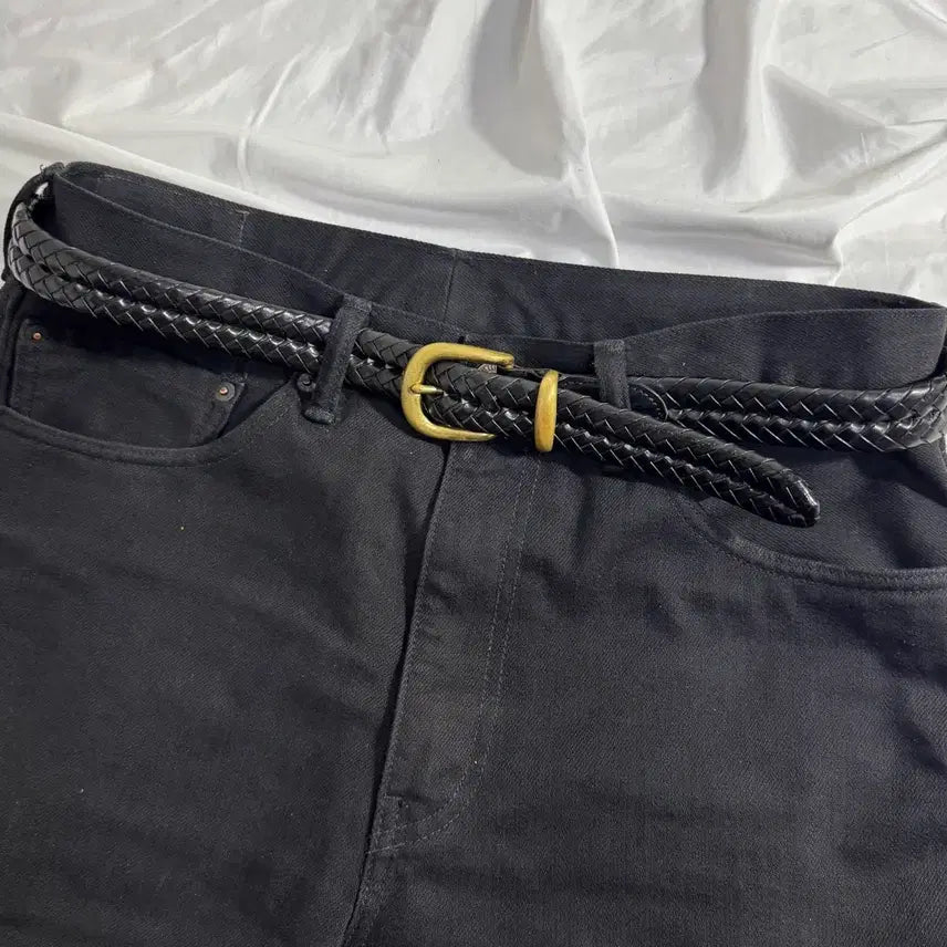 [BUNJANG] Coach Woven Leather Belt / Coach 위빙 레더 벨트