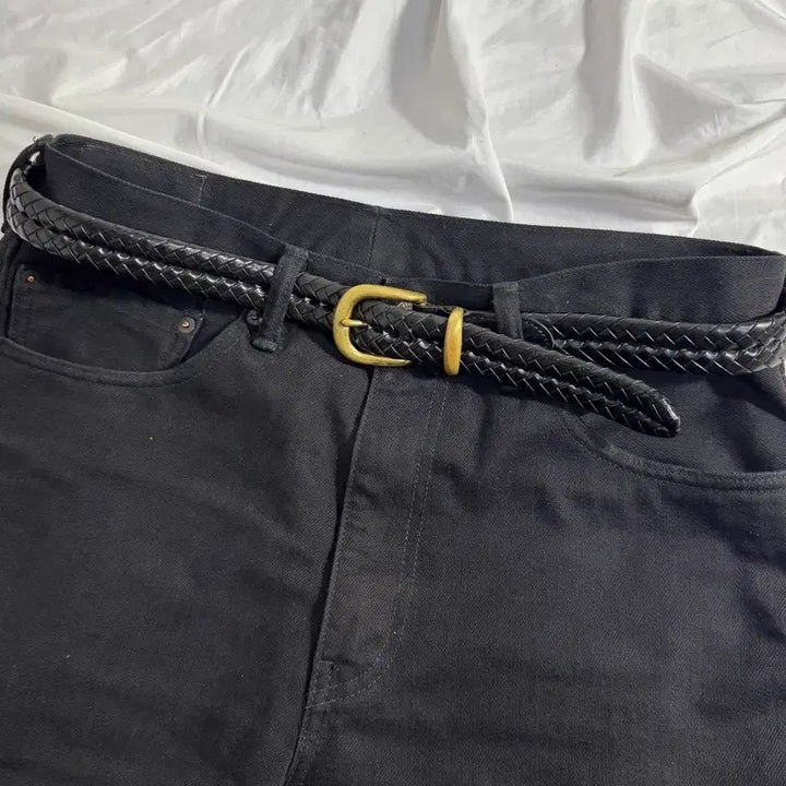 [BUNJANG] Coach Woven Leather Belt / Coach 위빙 레더 벨트
