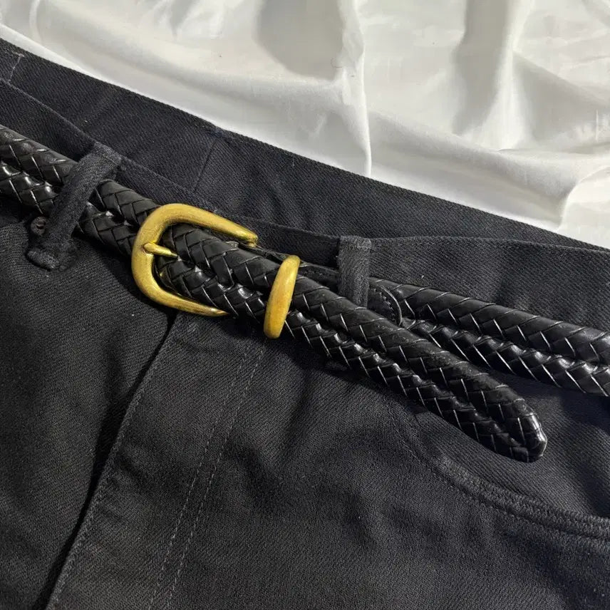 [BUNJANG] Coach Woven Leather Belt / Coach 위빙 레더 벨트