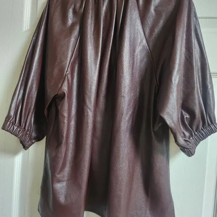 [BUNJANG] ZARA Brown Leather Blouse / 자라 ZARA 브라운 레더 블라우스