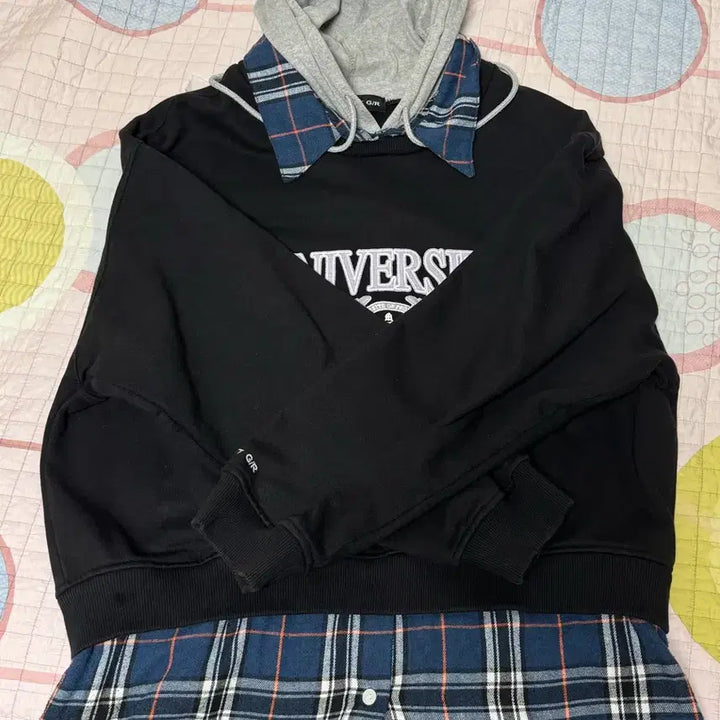 [BUNJANG] Project GR 3 Layered Hoodie Black / [1] 프로젝트GR 3 레이어드 후드 블랙