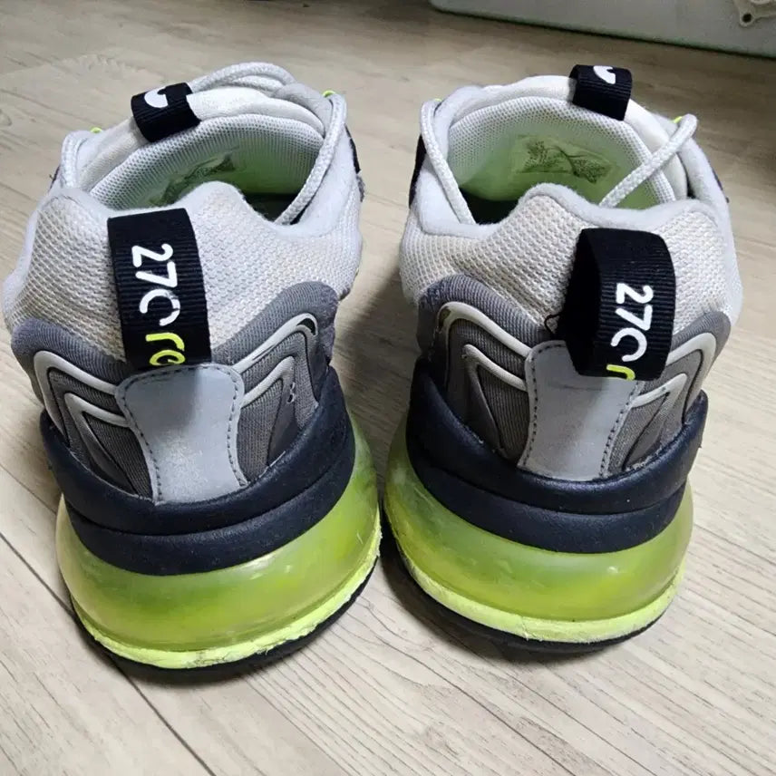 [BUNJANG] Nike Air Max 270 React Grey Fluorescent 275mm / 나이키 에어맥스 270 리액트 그레이 형광 275mm