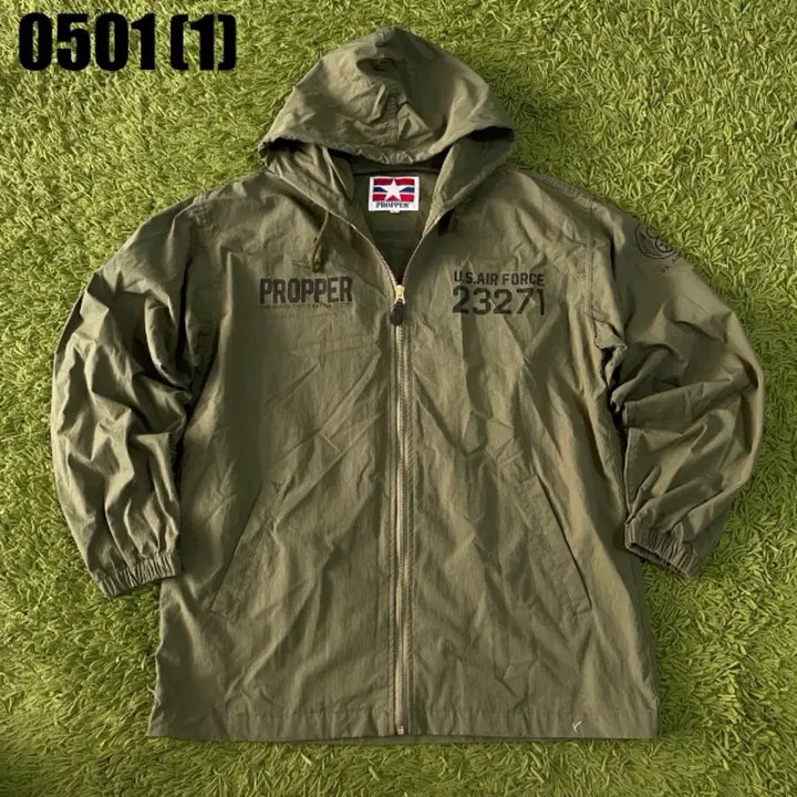 [BUNJANG] PROPER U.S. Air Force Hooded Jacket Khaki L / PROPER 프로퍼 U.S. 에어포스 후드 자켓 카키 L
